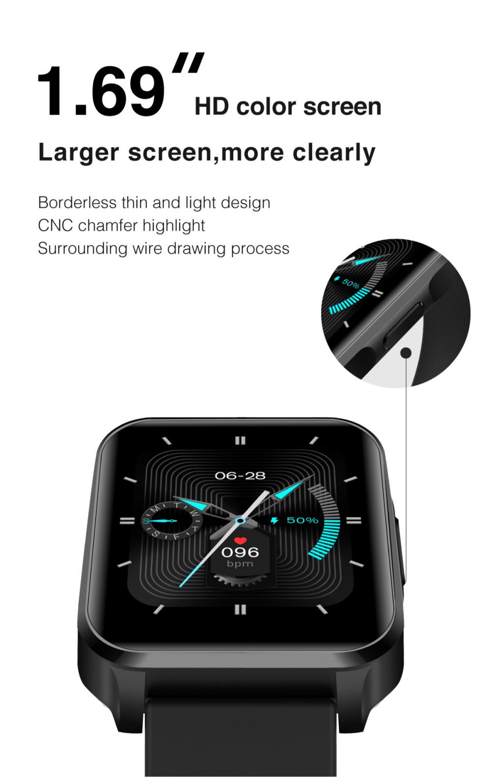 lenovo s2 pro smart watch ip67 waterproof ips full screen 3