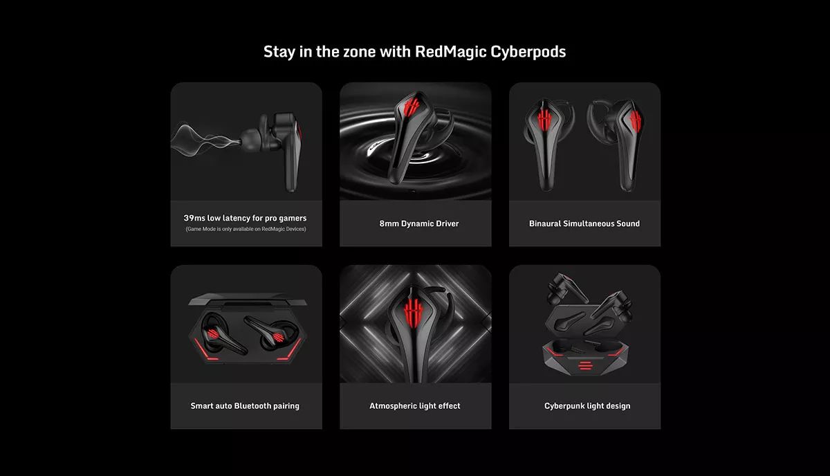 nubia red magic cyberpods tws gaming earbuds 8