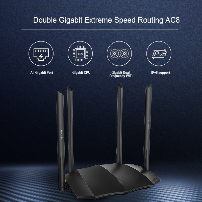 Tenda AC8 1200Mbps Gigabit Wireless Wifi Router Dual band 2 4G 5G Gigabit Ports Wifi Repeater